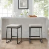 Bar Stools & Counter Height Stools-Kirkland's Home Gray Velvet Cube 2-Pc. Counter Stool Set White