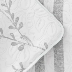 Quilts-Kirkland's Home Gray Vines Reversible 3-Pc. Queen Quilt Set Gray/White
