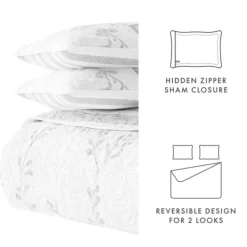 Quilts-Kirkland's Home Gray Vines Reversible 2-Pc. Twin Quilt Set Gray/White