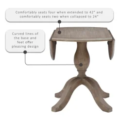Dining Tables-Kirkland's Home Gray Wash Drop Leaf Dining Table