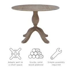 Dining Tables-Kirkland's Home Gray Wash Drop Leaf Dining Table