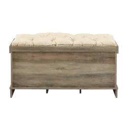 Benches & Ottomans-Kirkland's Home Gray Wash Entryway Bench And Storage Bins Tan