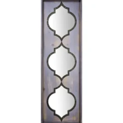 Decorative Mirrors-Kirkland's Home Gray Washed Purple Wood Wall Mirror