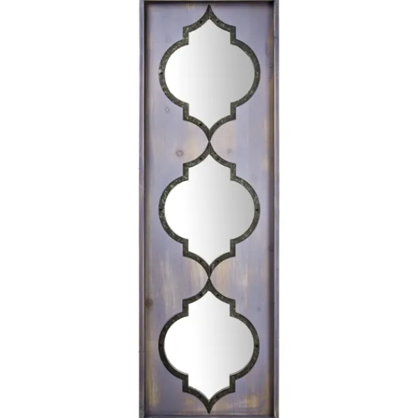 Decorative Mirrors-Kirkland's Home Gray Washed Purple Wood Wall Mirror
