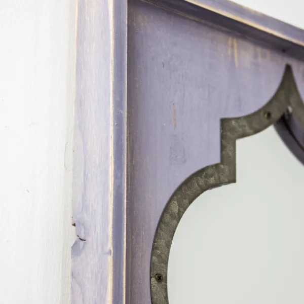 Decorative Mirrors-Kirkland's Home Gray Washed Purple Wood Wall Mirror