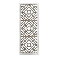 Wall Plaques-Kirkland's Home Gray Washed Wood & White Frame Cut Out Wall Plaque Gray/White
