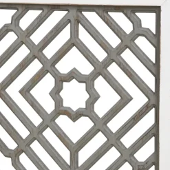 Wall Plaques-Kirkland's Home Gray Washed Wood & White Frame Cut Out Wall Plaque Gray/White