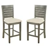 Bar Stools & Counter Height Stools-Kirkland's Home Gray Wilbur Cane Back Counter Stools, Set Of 2 Gray/White