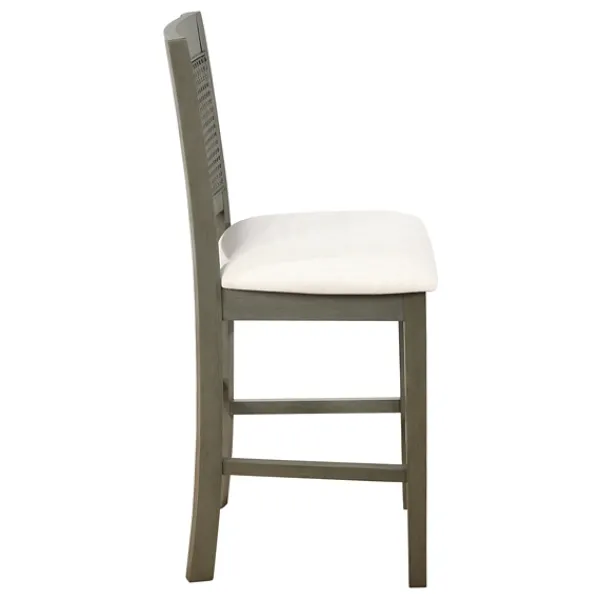 Bar Stools & Counter Height Stools-Kirkland's Home Gray Wilbur Cane Back Counter Stools, Set Of 2 Gray/White