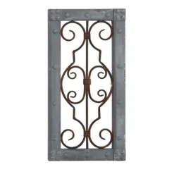 Wall Plaques-Kirkland's Home Gray Wood Traditional Scroll Wall Plaque Gray/Brown