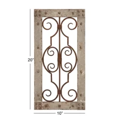 Wall Plaques-Kirkland's Home Gray Wood Traditional Scroll Wall Plaque Gray/Brown