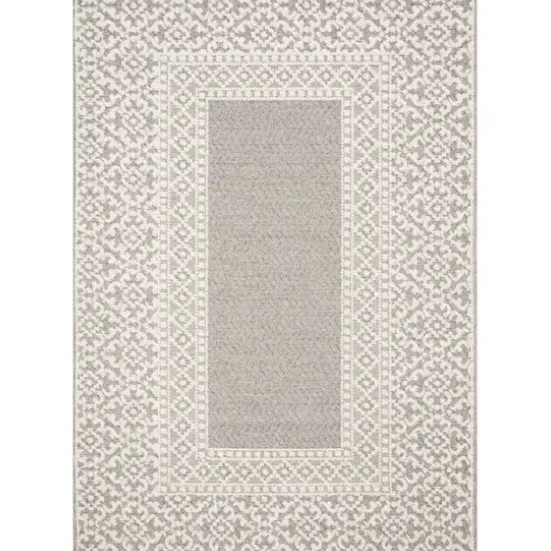 Outdoor Rugs-Kirkland's Home Gray Zig Zag Stripe Outdoor Area Rug, 5X7 Gray/Tan