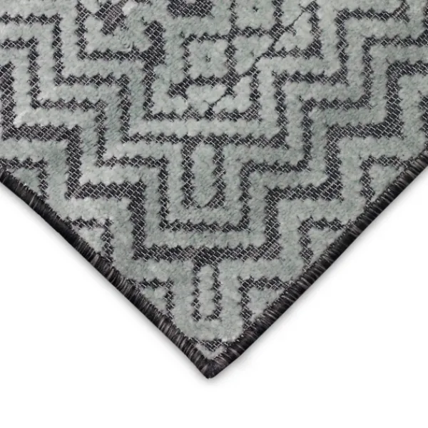 Outdoor Rugs-Kirkland's Home Gray Zig-Zag Ezra Indoor/Outdoor Area Rug, 4X7 Gray/White