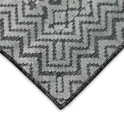 Outdoor Rugs-Kirkland's Home Gray Zig-Zag Ezra Indoor/Outdoor Area Rug, 7X9 Gray/White