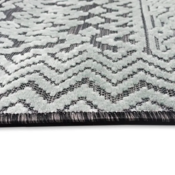Outdoor Rugs-Kirkland's Home Gray Zig-Zag Ezra Indoor/Outdoor Area Rug, 7X9 Gray/White
