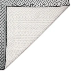 Outdoor Rugs-Kirkland's Home Gray Zig-Zag Ezra Indoor/Outdoor Area Rug, 6X9 Gray/White