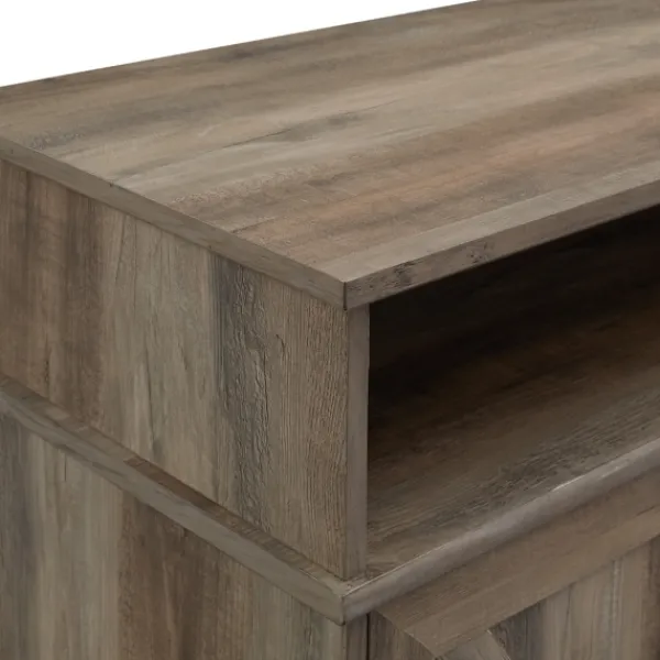 Tv Stands & Media Consoles-Kirkland's Home Graywash Rustic Fireplace Cabinet Brown