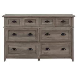 Dressers & Chests-Kirkland's Home Graywash Wood Cup Handle Dresser Tan