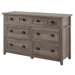 Dressers & Chests-Kirkland's Home Graywash Wood Cup Handle Dresser Tan