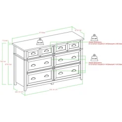 Dressers & Chests-Kirkland's Home Graywash Wood Cup Handle Dresser Tan