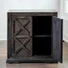 Cabinets & Sideboards-Kirkland's Home Graywash X 2-Door Wooden Cabinet Brown