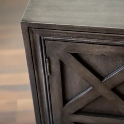 Cabinets & Sideboards-Kirkland's Home Graywash X 2-Door Wooden Cabinet Brown