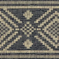 Outdoor Rugs-Kirkland's Home Greek Key Sun Shower Outdoor Area Rug, 5X8 Black/Tan