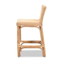 Bar Stools & Counter Height Stools-Kirkland's Home Greek Natural Rat Woven Counter Stool Tan