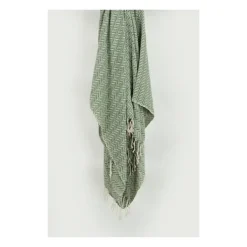Blankets & Throws-Kirkland's Home Green And Ivory Chevron Cotton Throw Green/Ivory