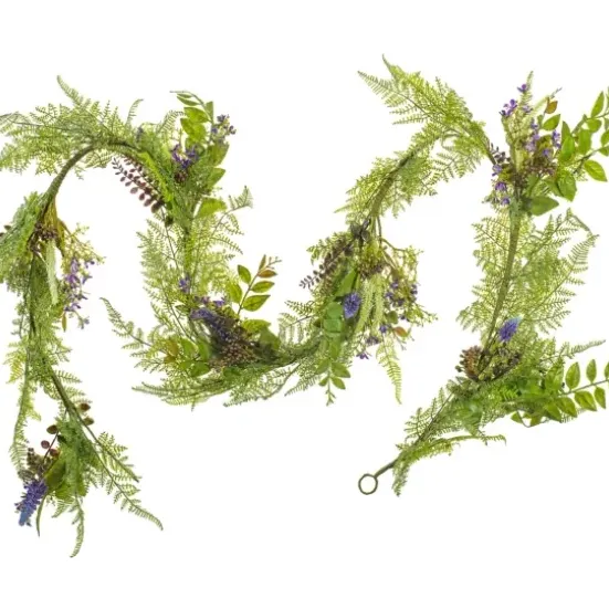 Arrangements & Greenery-Kirkland's Home Green And Purple Maytime Garland Purple/Green