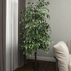 Trees & Topiaries-Kirkland's Home Green Ficus Potted Tree, 73 In.