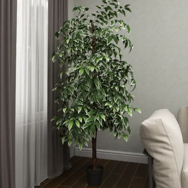 Trees & Topiaries-Kirkland's Home Green Ficus Potted Tree, 73 In.