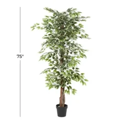 Trees & Topiaries-Kirkland's Home Green Ficus Potted Tree, 73 In.