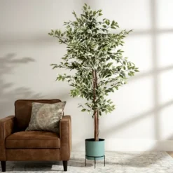 Trees & Topiaries-Kirkland's Home Green Ficus Potted Tree, 73 In.