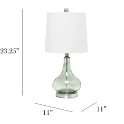 Table Lamps-Kirkland's Home Green Glass Ripple Table Lamp White