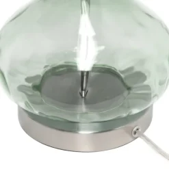 Table Lamps-Kirkland's Home Green Glass Ripple Table Lamp White