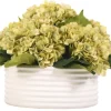 Arrangements & Greenery-Kirkland's Home Green Hydrangea Arrangement In Ribbed Bowl Green/White