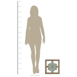 Wall Plaques-Kirkland's Home Green Metal Flower Wood Frame Wall Sculpture Green/Brown