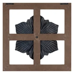 Wall Plaques-Kirkland's Home Green Metal Flower Wood Frame Wall Sculpture Green/Brown
