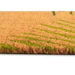 Doormats-Kirkland's Home Green Palm Fronds Welcome Coir Doormat Tan/Green
