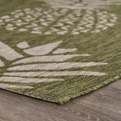Outdoor Rugs-Kirkland's Home Green Pineapple Outdoor Area Rug, 7X9 Green/Gray