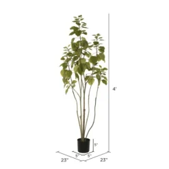 Trees & Topiaries-Kirkland's Home Green Potted Cotinus Coggygria Tree, 4 Ft.