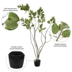 Trees & Topiaries-Kirkland's Home Green Potted Cotinus Coggygria Tree, 4 Ft.