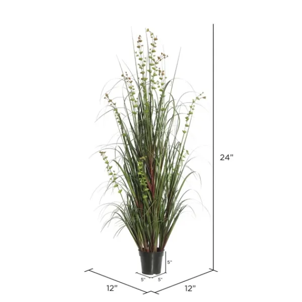 Trees & Topiaries-Kirkland's Home Green Potted Eucalyptus Grass, 24 In.