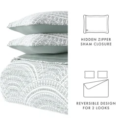 Quilts-Kirkland's Home Green Scalloped Reversible 2-Pc. Twin Quilt Set Green/White