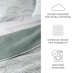 Quilts-Kirkland's Home Green Scalloped Reversible 3-Pc. King Quilt Set Green/White