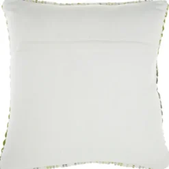 Pillows-Kirkland's Home Green Space Dye Woven Pillow Green/White
