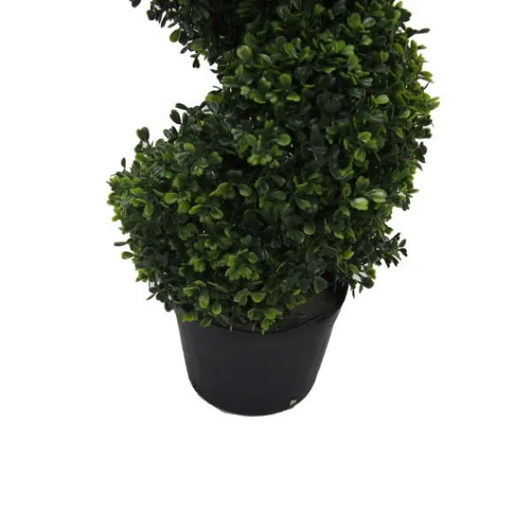 Trees & Topiaries-Kirkland's Home Green Spiral Boxwood Potted Topiary, 3 Ft.