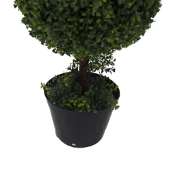 Trees & Topiaries-Kirkland's Home Green Triple Ball Boxwood Potted Topiary, 4 Ft.