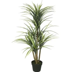 Trees & Topiaries-Kirkland's Home Green Yucca Tree In Black Planter